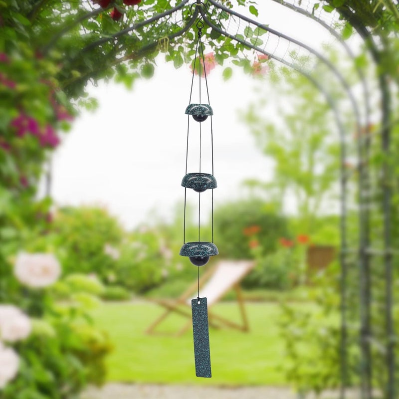 ASTARIN Temple Wind Chimes - Dark Atrovirens, 3 Bells, Feng Shui Home Yard Decoration, Memorial Gift for Peace Lovers - Image 4